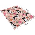 thumbnail image 4 of Boston Terrier Dog and Flower Florals Blanket,Comfortable Soft Lamb Wool Throw Blanket,All Season,Warm Lightweight Blankets for Sofa Bed Couch Living Room Chair,60"x80", 4 of 4