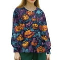 thumbnail image 4 of WTOBBY Halloween Themed Women's Dry Nurse Top Casual Long Sleeve Single Breasted Button Down Shirt - Ideal for Costume Parties and Professional Medical Workwear Attire,Dark Blue 3XL, 4 of 4