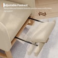 thumbnail image 3 of Modern Nursery Rocking Chair, Boucle Upholstered Rocking Chair with Footrest, Comfortable Rocker Recliner with Side Pocket, Rocker Glider for Living Room, Bedroom, Nursing Room, Pink, 3 of 9
