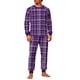 thumbnail image 2 of Pijama navideño para hombre, blusa y pantalones con estampado navideño a cuadros., 2 of 5