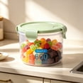 thumbnail image 6 of JHyouerji Clear Plastic Storage Canister Green Stackable Dry Food Container Jar for Pantry Grains Nuts Cereals Snacks and Kitchen Organization, 6 of 6