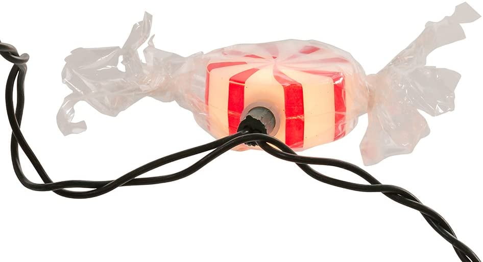 Kurt Adler 10/L Red Peppermint Candy Light Set