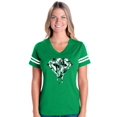 thumbnail image 1 of Womens Diamond Football V-Neck T-Shirt, 1 of 5
