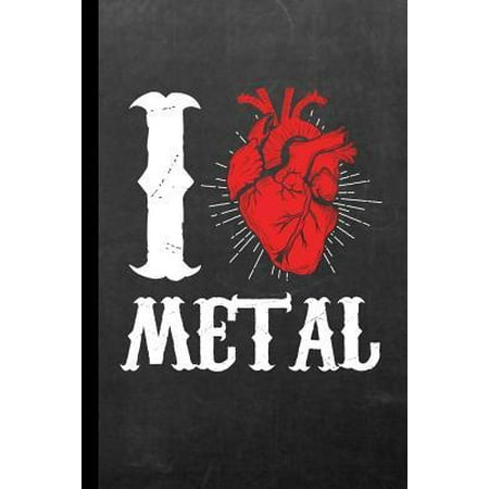 I Metal: I Love Metal Rock Music Gift For Musicians (6x9) Music Notes Paper To Write In