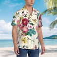 thumbnail image 3 of Fotbe Bird Butterfly Rose Camisa Hawaiana para Hombre Unisex – Camisa Casual de Verano con Botones de Manga Corta de Algodón y Lino,Medium, 3 of 7