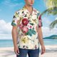 thumbnail image 3 of Balery Bird Butterfly Rose Camisas hawaianas de manga corta para hombre, camisas playeras de corte holgado, camisas de vacaciones con botones,XX-Large, 3 of 7