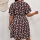 thumbnail image 5 of Puntoco Vestido De Manga Corta Con Cuello En V, Estampado De Verano Para Mujer, Talla Grande, Suelto, Rosa Xl, 5 of 8