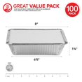 thumbnail image 3 of 2 Lb Small Aluminum Pans with Lids (100 Pack) - Foil Pan + Cardboard Cover, Disposable Cookware, Takeout Trays - To Go Disposable Food Conta, 3 of 7