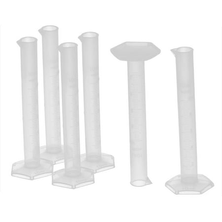 Meniscus Graduated Cylinder - Scientific Laboratory Plastic Graduated Cylinder Measuring Tool Clear 10ml 6 Pcs