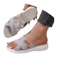 thumbnail image 3 of EliteGoogv Womens Fabric Flip Flops Outdoor Beach Slippers For Women Summer Casual Comfort Sandals Shoes Footwear Grey US:9.5, 3 of 8