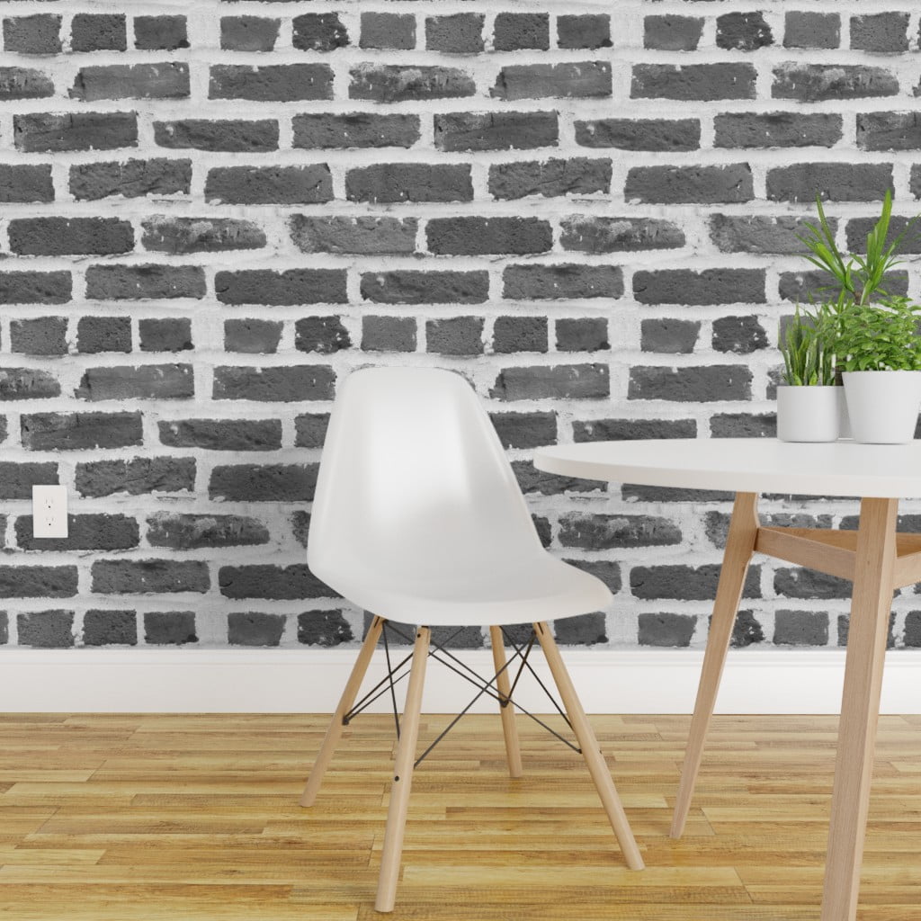 PeelandStick Removable Wallpaper Brick Wall Photographic White Stone