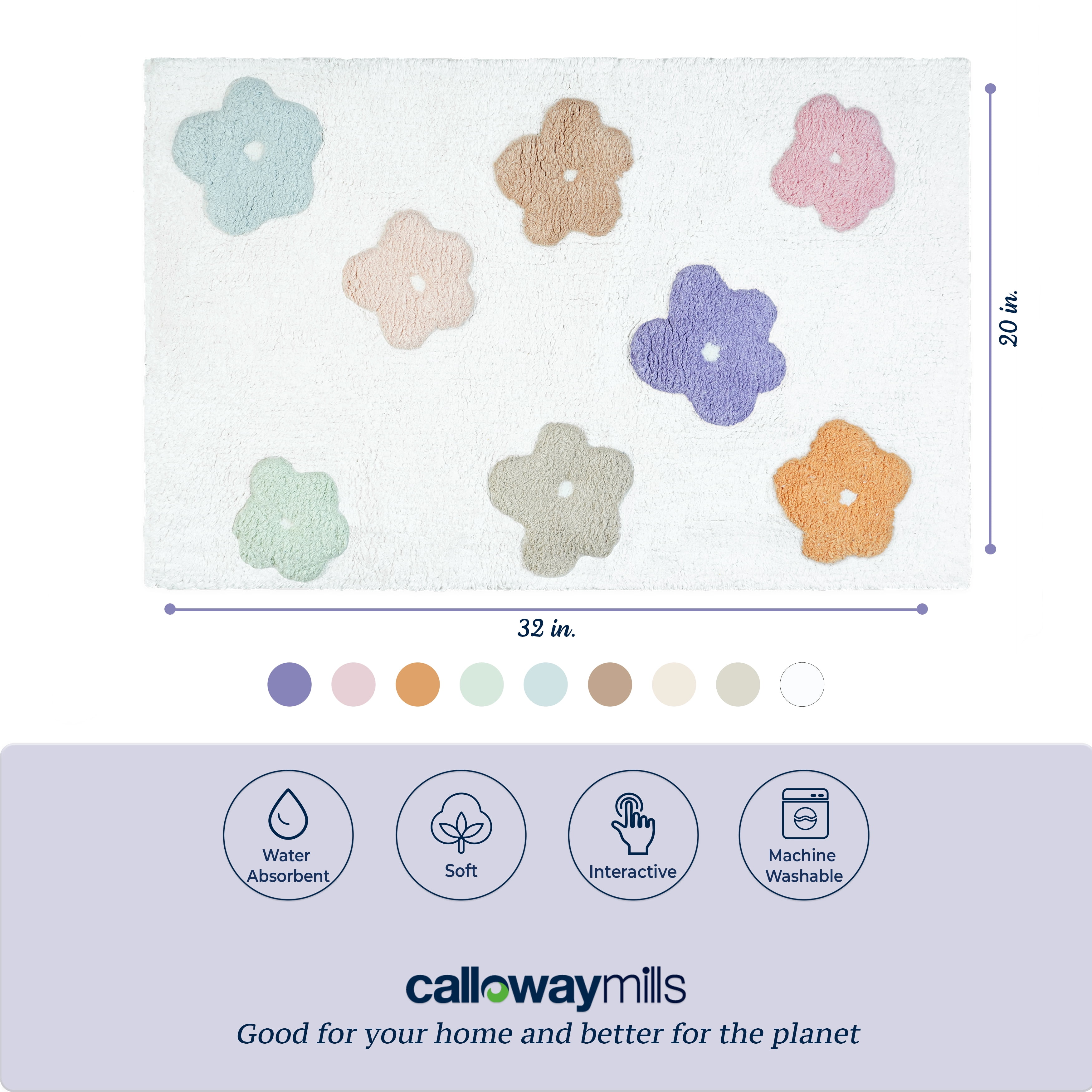 Calloway Mills 114262032 Colorful Flower 20" x 32"