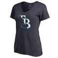 thumbnail image 2 of Women's Navy Tampa Bay Rays X-Ray V-Neck T-Shirt, 2 of 3