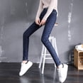 thumbnail image 5 of Summer Pants for Women Fashion Women Plus Size Plus Velvet Elastic High Waist Casual Jeans Pencil Pants Pant for Work Trendy Wide Travel Yoga Baggy Womens Stretch Work Khaki 32, 5 of 7