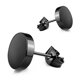 thumbnail image 1 of Joyería al por mayor-pendientes redondos lisos de acero de titanio para hombres y mujeres joyería negro/blanco, 1 of 4