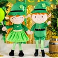 thumbnail image 3 of Gloveleya Plush Dolls Saint Patrick's Day Gifts Soft Blessings Doll Shamrock Wishes Plush Elf Baby Gifts for Boy 16" Green, 3 of 13