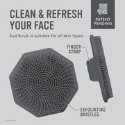 Sud Scrub® Silicone Face Scrubber, Gentle Face Exfoliator For Sensitive Skin, Facial Cleansing Brush For Acne, Charcoal