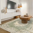 thumbnail image 3 of Green Oriental Area Rugs for Living Room Washable Rugs Boho Moroccan Area Rug Soft Neutral Geometric Bohemian Carpet Distressed Indoor Rug for Bedroom Dining Room Office Foldable Nonslip Rug, 3 of 9