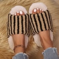 thumbnail image 4 of Xfvqtps Womens Stripe Slippers Open Toe Soft Sole House Shoes Indoor Warm Fall Winter Slip on Cozy Cute Slides, 4 of 8