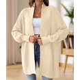 thumbnail image 5 of Women Fall Winter Long Sleeve Cardigan Open Front Solid Color Block Fashion Loose Knit Sweater One Size, 5 of 9