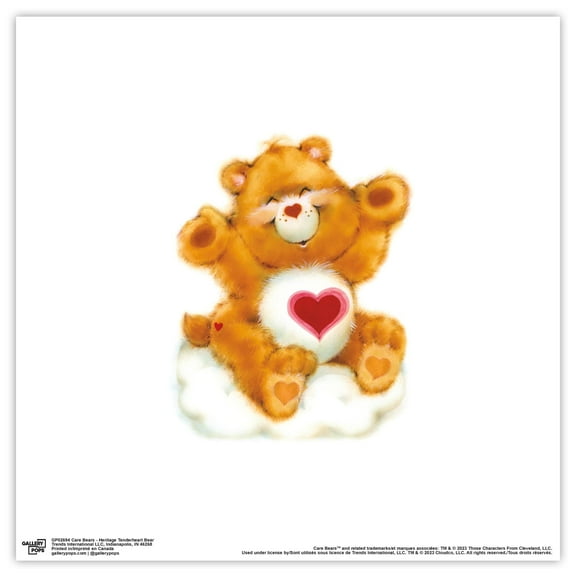 Gallery Pops Care Bears - Heritage Tenderheart Bear Wall Art, Unframed Version, 12" x 12"