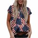 thumbnail image 1 of Tops de mujer Moda Casual Blusa suelta Bandera del Día de la Independencia Impresión de cuello redondo Camiseta Camisas Blusa Camiseta estampada Pompotops hfajkhk129857, 1 of 9