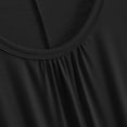 thumbnail image 5 of Women Solid Pleated Crew Neck Sleeveless Midi Nightgown, Soft Loose Cool Summer Loungewear Sleep Dress Multiple Plain Colors Black XXXXL(XXXXL), 5 of 8