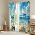 thumbnail image 3 of jejeloiu Ship Anchor Sailboat Blackout Curtains,Nautical Theme Curtains Pack of 2 (38x45 Each),Ocean Sea Beach Window Curtains For Children,Breathable Home Decor, 3 of 6