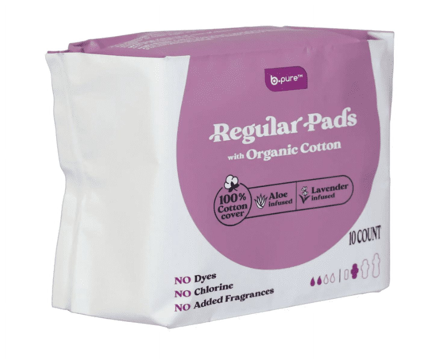 BPure Lavender and Aloe Infused Regular Pads, 10 ct.