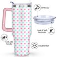 thumbnail image 3 of 40oz Classic Dot Aesthetic Design Stainless Steel Flip Straw Tumbler Spill Proof Travel Cup Double Wall Vacuum Insulated Coffee Mug with Top Handle, 3 of 6