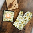 thumbnail image 5 of White Sunflower Kitchen Oven Mitt and Pot Holder Sets 2 Pcs for Baking, Cooking and Grilling, Heat Resistant Up To 392 °F, 5 of 7