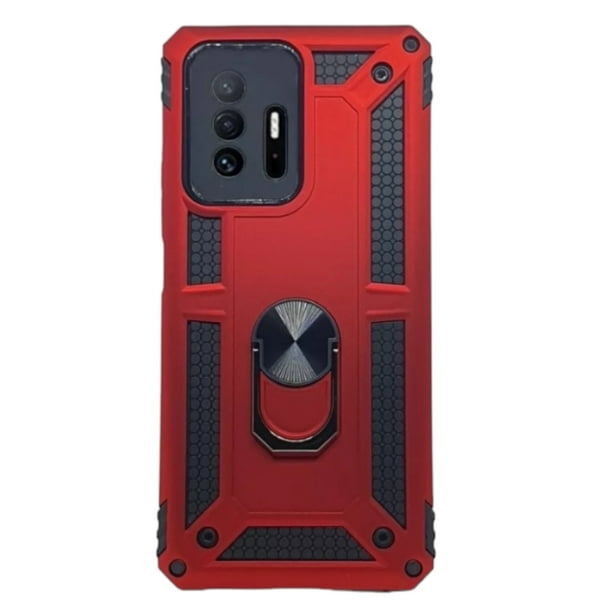 Funda Uso Rudo Con Anillo Magnético Para Xiaomi Redmi Mi 11t RojoMás 2 Micas De Cristal