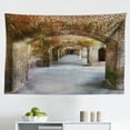 thumbnail image 1 of Vintage Tapestry, Dungeon Old Tunnel Sun Rays at Other Side Mystic Spooky Long Tunnel Illustration, Fabric Wall Hanging Decor for Bedroom Living Room Dorm, 2 Sizes, Brown, by Ambesonne, 1 of 1