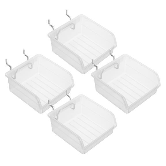 Hemobllo 4-Pack Clear Pegboard Storage Bins for Organizing Screws, Nuts, Small Tools in Garage, Workshop, and Home