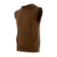 thumbnail image 6 of JTSRKL Mens Sleeveless Hoodies Zip Pocket Casual Athletic Pullover Loose Fit Tops Breathable Quick Drying Summer Sport Training Shirts Coffee L, 6 of 9
