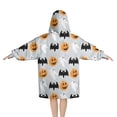 thumbnail image 2 of Halloween Pumpkin Ghost Bat Pattern Blanket Hoodies for Kids 6-13YR Oversize Wearable Blanket Hoodies for Boys Girls Teens, 2 of 7