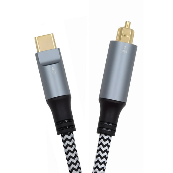 FVH Type-C to SPDIF Toslink Optical Audio Cable Opt Male USB-C to Digital Optical Fiber Optic Sound Interface Male Adapter Wire for Desktop Laptop