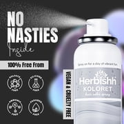 Herbishh Koloret Silver Temporary Hair Color Spray (69g), Washable Dye Mist for Dark Hair, Fast-Drying, Non-Sticky Green Spray for Women, Travel-Sized Root Touch Up Aerosol Mist
