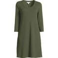 thumbnail image 5 of Time and Tru Women's Rib Knit Dress with 3/4-Length Sleeves, Sizes XS-XXXL, 5 of 5