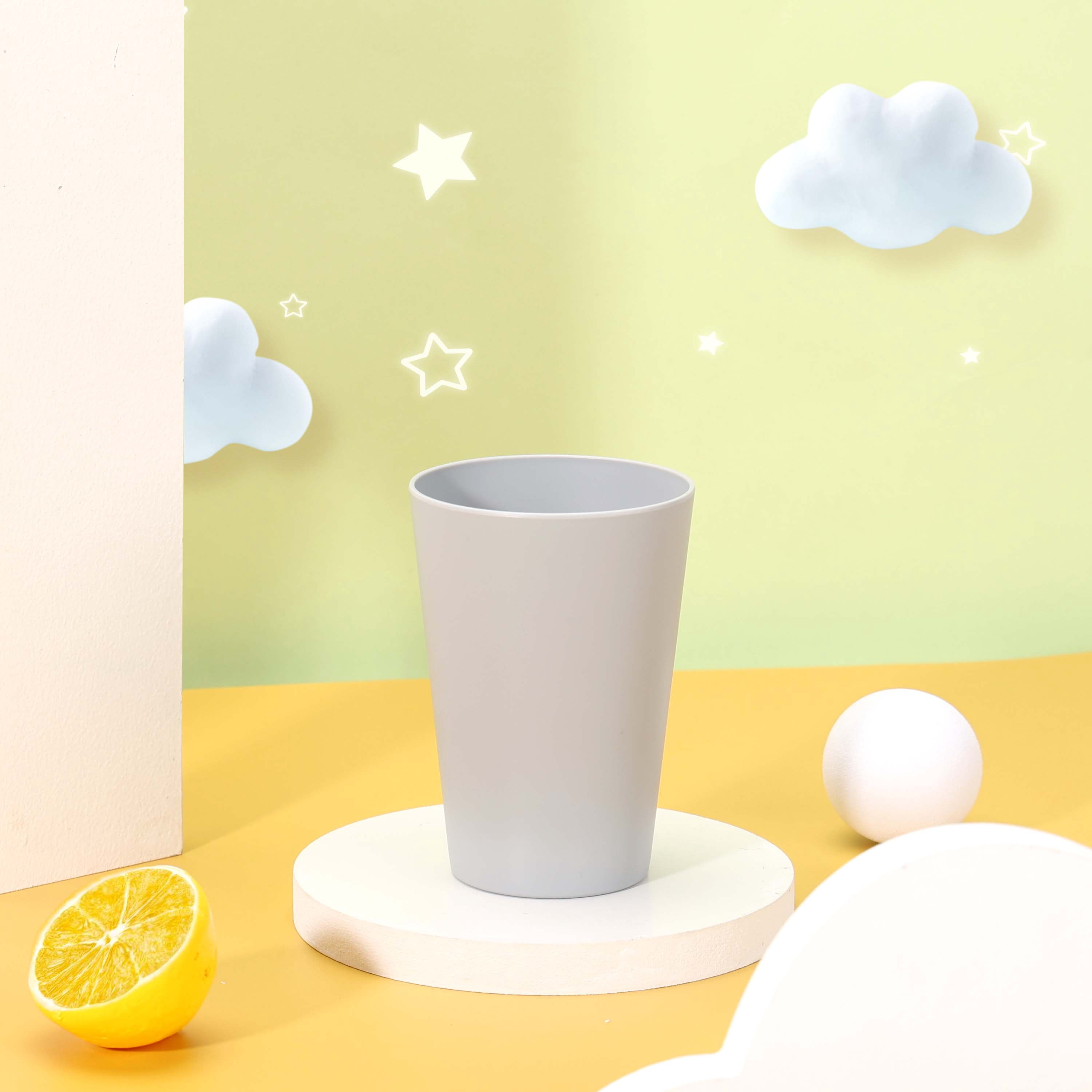 Your Zone Grey 15-Ounce Plastic Cup, Single Piece Tumbler
