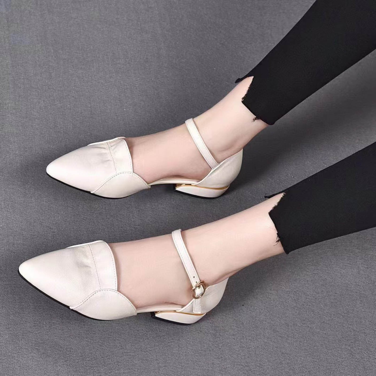 TOWED22 Womens Flats Women s Flats Shoes Comfortable Suede Pointed Toe Slip On Casual Ballet Flats Dress Shoes Nude Flats Beige Walmart