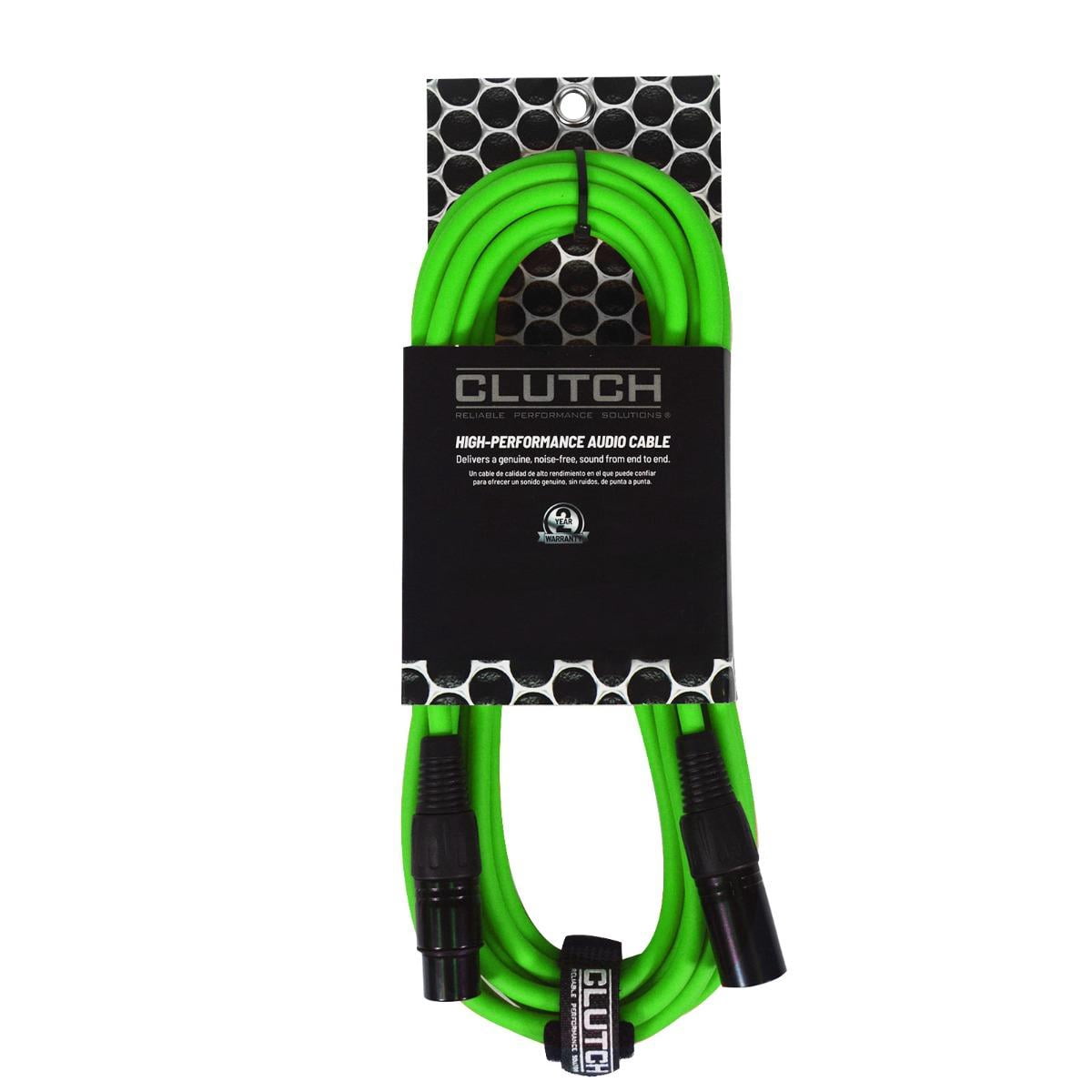 Clutch 20' Green Sure-Fit XLR Female to XLR Male Microphone/Speaker Cables Quad Package