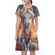 thumbnail image 1 of Balery Starry Sky Cute Horse Vestidos sueltos de manga corta para mujer, vestidos de verano 2025, vestidos casuales de corte A con vuelo., 1 of 6
