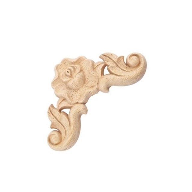 Wosthever Calcomanía de molduras talladas en de flores, apliques de esquina de estilo europeo, marco decorativo, puerta, muebles, tallado en Decoración del hogar 8*8cm Wosthever HA067504-01
