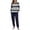 #013 Blue, variant on Felirenzacia Womens Striped Pajama Sets with Pockets, Fleece Lined Long Sleeve Shirts with Cuffed Full Pants, Cozy Casual Longewear, Winter Warm Thermal Undershirts