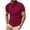 Red, variant on ZCFZJW Short Sleeve Polo Shirts for Men Big and Tall Regular Fit Stretch Casual Solid Color 1/4 Button up V Neck Golf Henley Shirts Tops for Men Navy XXXL