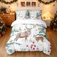 thumbnail image 3 of Manfei Forest Deer Twin Bedding, Winter Holiday Xmas Tree Bedding Comforter Set, White Green, Reversible, 7 Pieces, 3 of 6