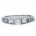 thumbnail image 2 of Pompeii 3/8ct Vintage Three Stone Diamond Ring 14K White Gold (G/H,I1), 2 of 4