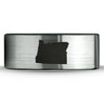thumbnail image 2 of Tungsten Oregon The Beaver State Band Ring 8mm Men Women Comfort Fit Brushed Gray Flat Cut Black Polished, 2 of 4