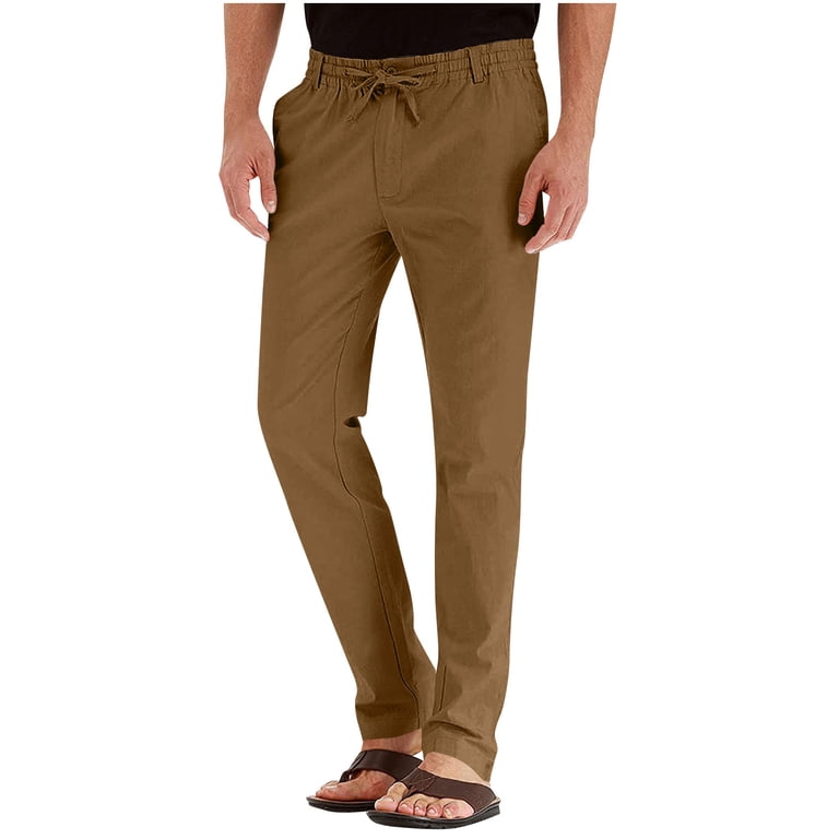 BiZtdJrK Men's Slim Fit Stretch Dress Pants Business Casual Straight Leg  Trousers Elastic Waist Golf Drawstring Slacks with Pockets, Brown, XXXL -  Walmart.com